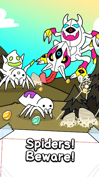 Spider Evolution: Idle Game (Спайдер Эволюшн)  [МОД Бесконечные монеты] Screenshot 1