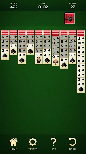 Spider Solitaire: Card Game (Спайдер Солитер)  [МОД Бесконечные монеты] Screenshot 5