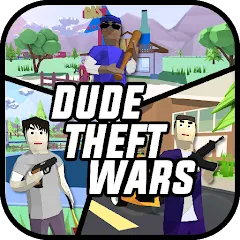 Взлом Dude Theft Wars Shooting Games (Дуд Тефт Варс)  [МОД Mega Pack] - полная версия apk на Андроид