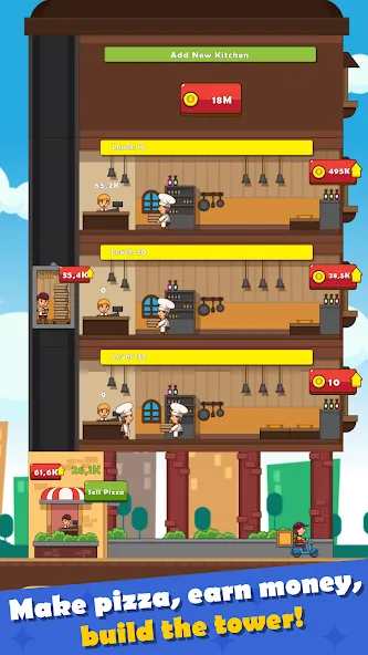 Pizza Tower: Idle Tycoon (Пицца Тауэр)  [МОД Unlocked] Screenshot 2