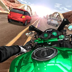 Взломанная Moto Rider In Traffic (Мото Райдер в Трафике)  [МОД Все открыто] - полная версия apk на Андроид