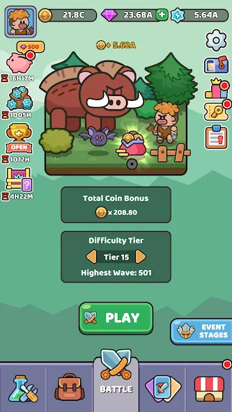 Wild Survival - Idle Defense (Уайлд Сурвивал)  [МОД Много монет] Screenshot 1