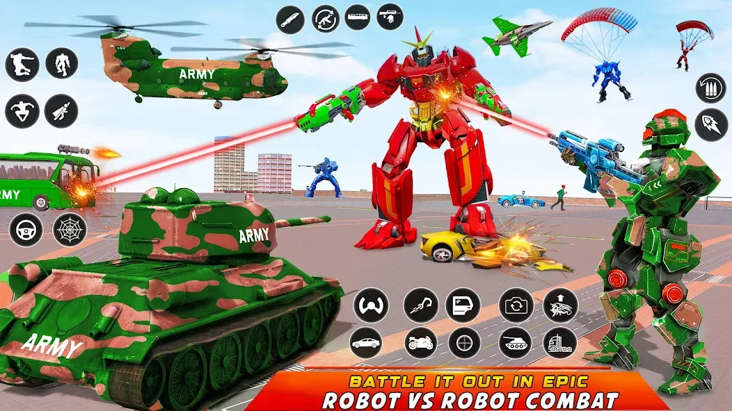 Army Bus Robot Car Game 3d  [МОД Бесконечные монеты] Screenshot 4