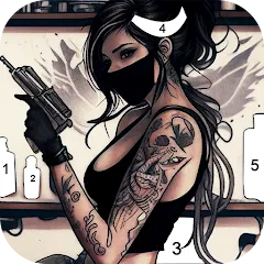 Взломанная Tattoo Coloring games  [МОД Все открыто] - последняя версия apk на Андроид