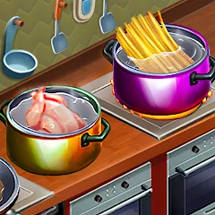 Скачать взломанную Cooking Team: Restaurant Games  [МОД Бесконечные монеты] - последняя версия apk на Андроид