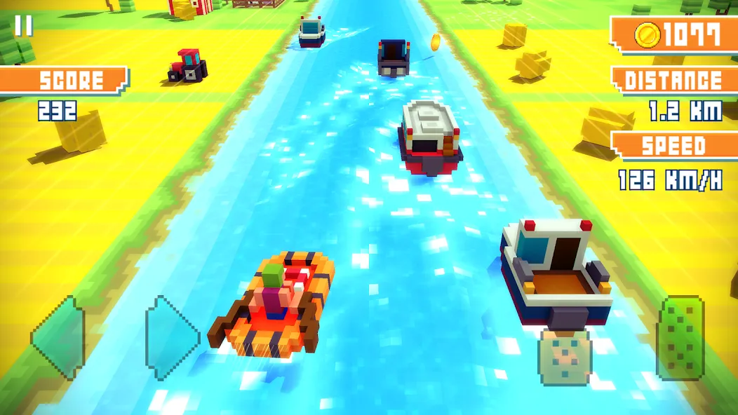 Blocky Highway: Traffic Racing (Блоки Хайвей)  [МОД Бесконечные деньги] Screenshot 2