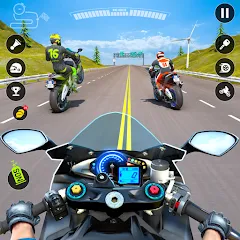 Взлом Moto Traffic Bike Race Game 3d (Мото Трафик Байк Рейс Гейм 3д)  [МОД Много денег] - последняя версия apk на Андроид