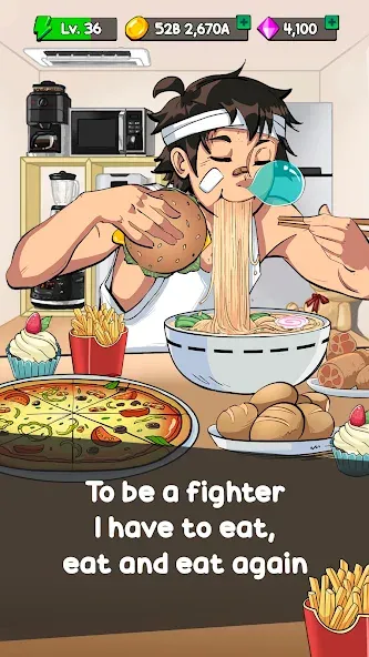 Food Fighter Clicker Games (Фуд Файтер Кликер)  [МОД Unlimited Money] Screenshot 1
