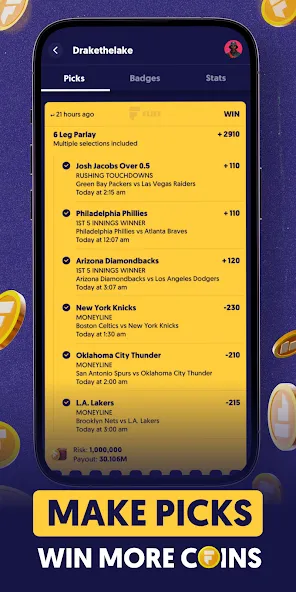 Fliff - Sports Picks (Флифф)  [МОД Много монет] Screenshot 2