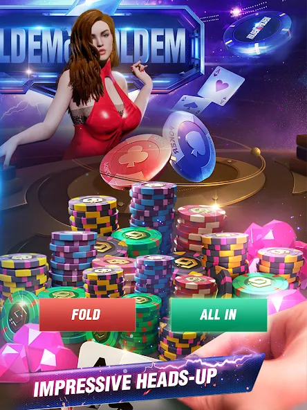 Holdem or Foldem - Texas Poker (Холдем или Фолдем)  [МОД Много монет] Screenshot 3