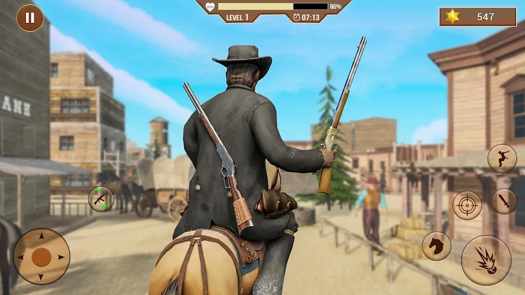 West Cowboy Shooting Games 3D  [МОД Бесконечные монеты] Screenshot 1