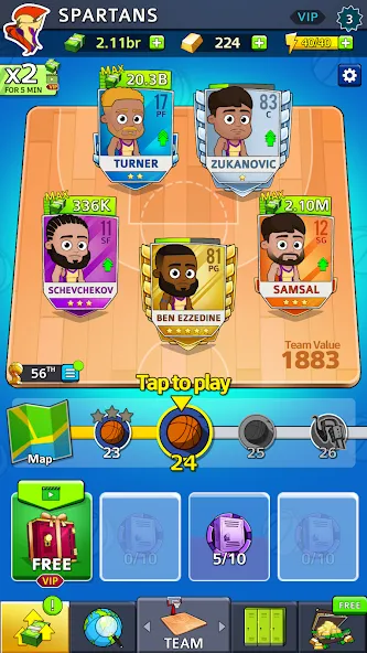 Idle Five Basketball tycoon (Айдл Файв Баскетбольный тайкун)  [МОД Меню] Screenshot 3