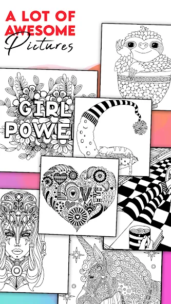 Coloring for adults offline  [МОД Menu] Screenshot 2