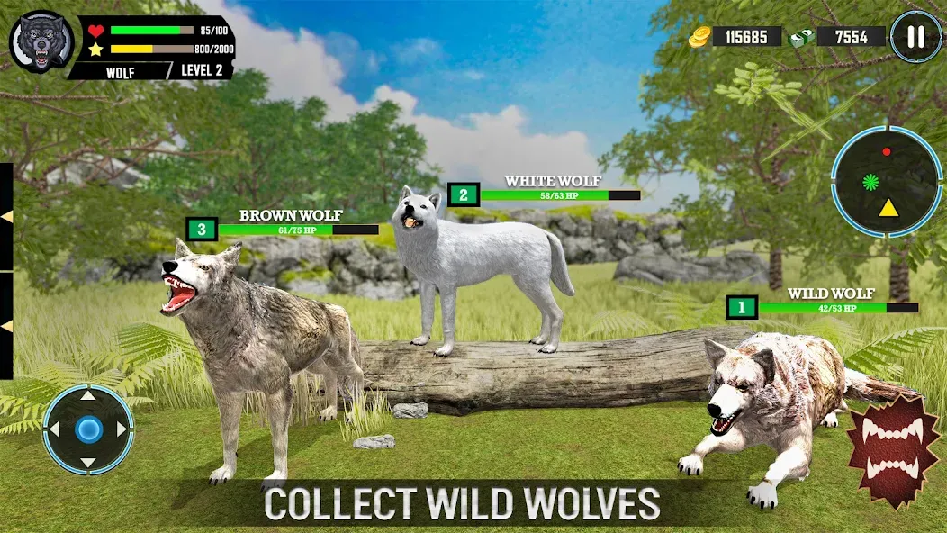 Wild Wolf Simulator Games  [МОД Mega Pack] Screenshot 3