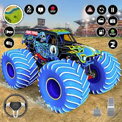 Скачать взломанную Extreme Monster Truck Game 3D (Монстр Трак Экстремальные Игры)  [МОД Mega Pack] - последняя версия apk на Андроид