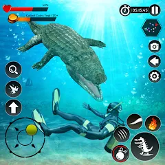 Взломанная Hungry Animal Crocodile Games  [МОД Все открыто] - стабильная версия apk на Андроид