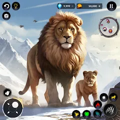 Взломанная Lion Simulator Wild Lion Games  [МОД Mega Pack] - стабильная версия apk на Андроид