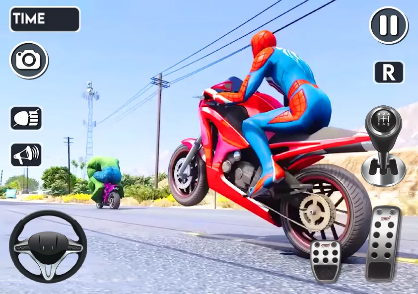 Spider Bike Stunt 3D Mega Ramp  [МОД Много монет] Screenshot 1
