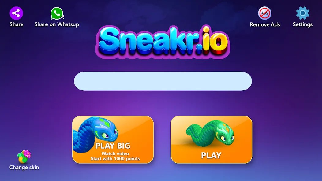 Sneak.io - Snake Game  [МОД Бесконечные монеты] Screenshot 5