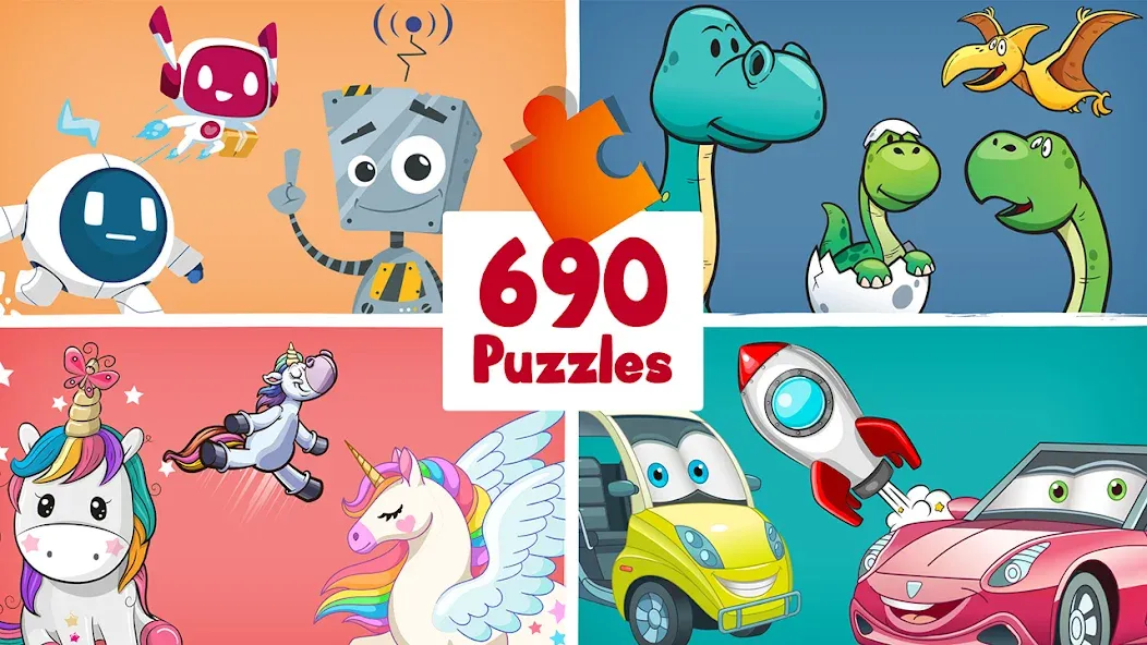 690 Puzzles for preschool kids  [МОД Все открыто] Screenshot 1