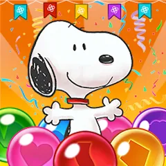 Скачать взломанную Bubble Shooter - Snoopy POP! (Бабл шутер)  [МОД Все открыто] - полная версия apk на Андроид