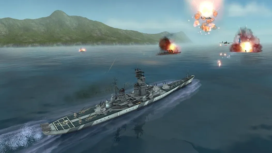 WARSHIP BATTLE:3D World War II  [МОД Бесконечные монеты] Screenshot 2