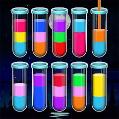 Скачать взломанную Water Sort Color Sorting games (Вотер Сорт Колор Сортинг гейм)  [МОД Бесконечные монеты] - полная версия apk на Андроид