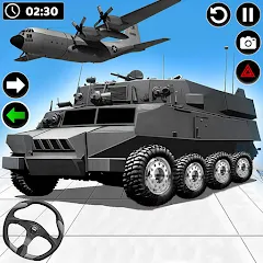 Скачать взломанную Army Vehicle Cargo Transport (Армейский транспорт грузовых автомобилей)  [МОД Все открыто] - последняя версия apk на Андроид