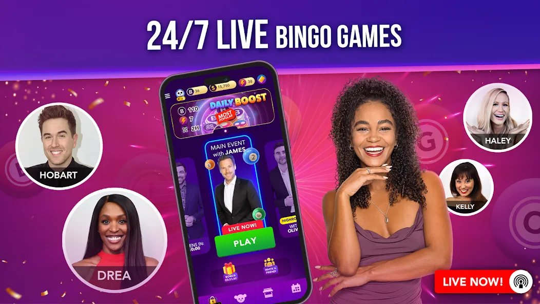 Live Play Bingo: Real Hosts (Лайв Плей Бинго)  [МОД Бесконечные деньги] Screenshot 3