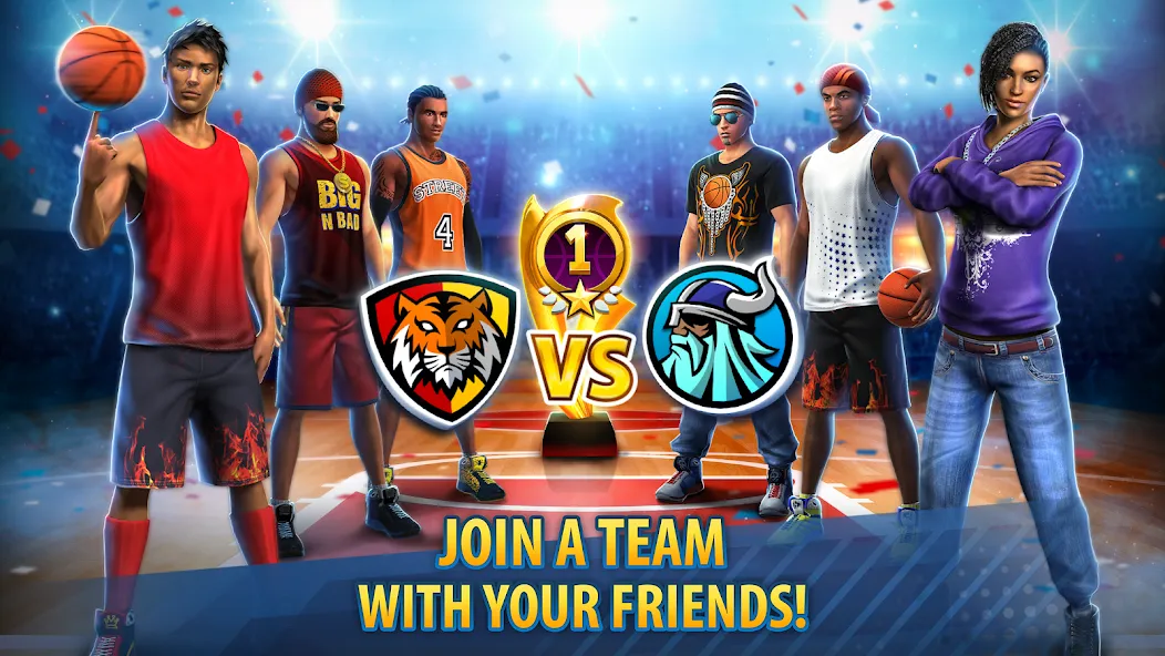 Basketball Stars: Multiplayer (Баскетбол Старс)  [МОД Много денег] Screenshot 1