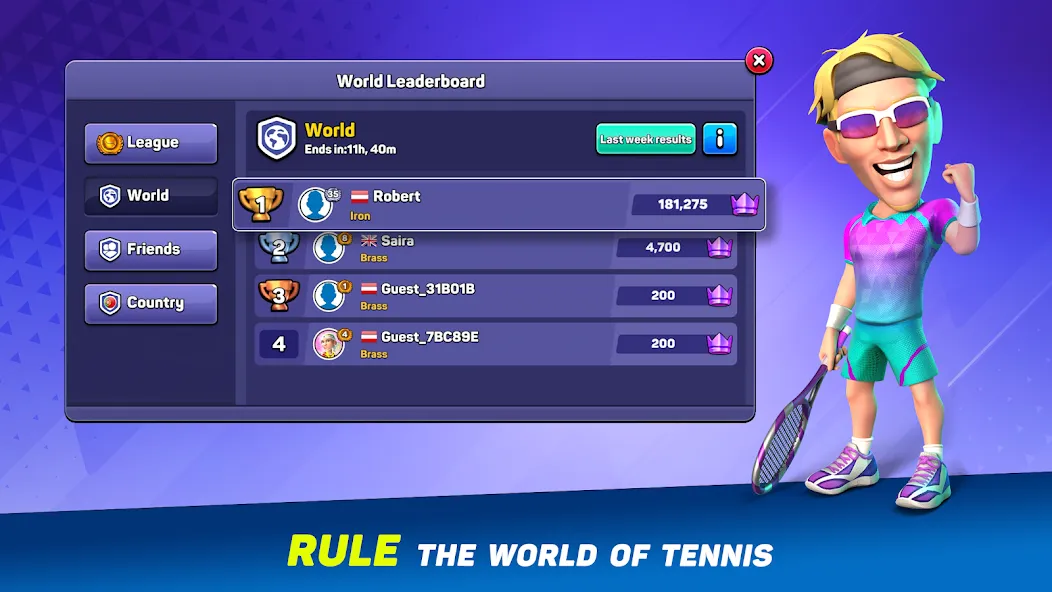 Mini Tennis: Perfect Smash (Мини Теннис)  [МОД Много монет] Screenshot 4