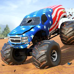 Скачать взломанную Fearless US Monster Truck Game (Фирлесс ЮЭС Монстер Трак Гейм)  [МОД Бесконечные монеты] - полная версия apk на Андроид