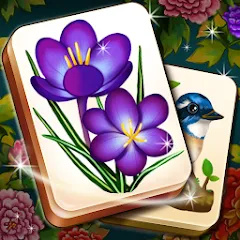Скачать взломанную Mahjong Blossom Solitaire  [МОД Mega Pack] - полная версия apk на Андроид