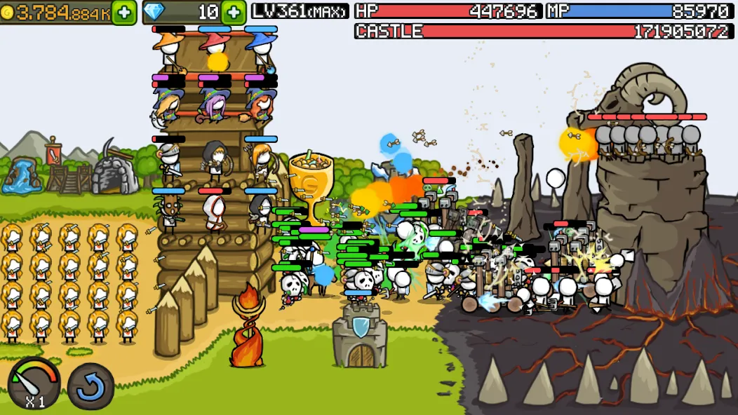 Grow Castle - Tower Defense (Гроу Касл)  [МОД Много денег] Screenshot 1