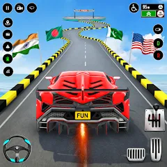 Взломанная GT Car Stunt : Ramp Car Stunts (ДжиТи Кар Стант)  [МОД Меню] - стабильная версия apk на Андроид