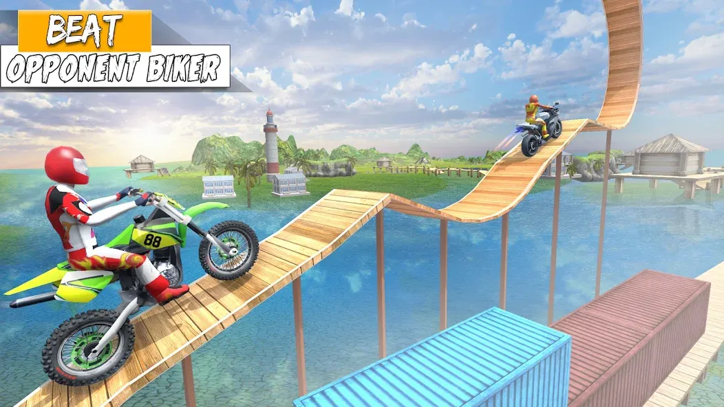 Bike Stunt Games Stunt Bike 3D (Байк стант рэмп игра Байк Джамп)  [МОД Menu] Screenshot 5