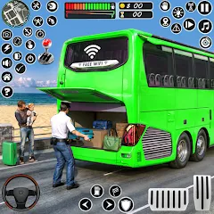 Скачать взломанную Coach Tourist Bus City Driving  [МОД Unlimited Money] - полная версия apk на Андроид