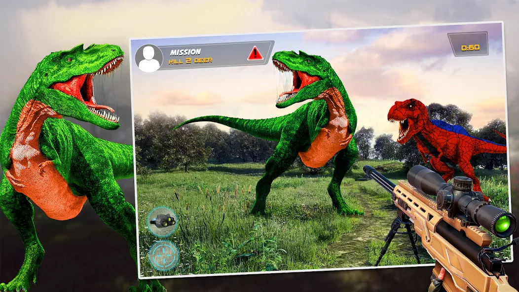 Dino Hunting Sniper Shooter 3D  [МОД Unlimited Money] Screenshot 2