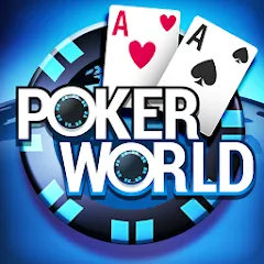 Скачать взломанную Poker World, Offline TX Holdem (Покер Ворлд)  [МОД Бесконечные монеты] - полная версия apk на Андроид