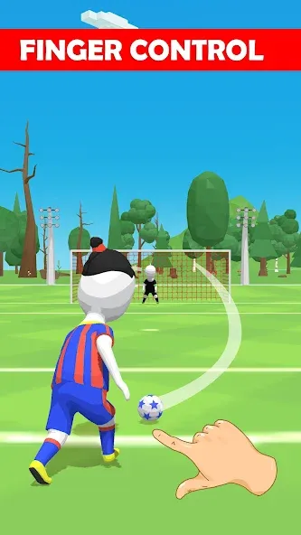 Stickman Freekick: Soccer game  [МОД Бесконечные деньги] Screenshot 1