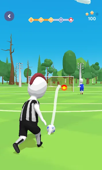 Stickman Freekick: Soccer game  [МОД Бесконечные деньги] Screenshot 5