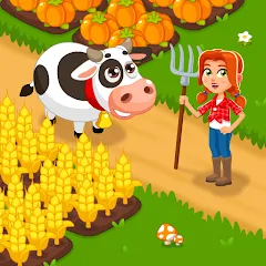 Скачать взломанную Idle Farm Game Offline Clicker  [МОД Mega Pack] - последняя версия apk на Андроид