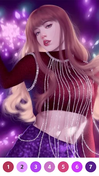 KPOP Paint by Number Coloring (КПОП Картина по номерам для раскрашивания)  [МОД Бесконечные монеты] Screenshot 4