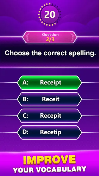 Spelling Quiz - Word Trivia (Спеллинг Квиз)  [МОД Бесконечные монеты] Screenshot 4